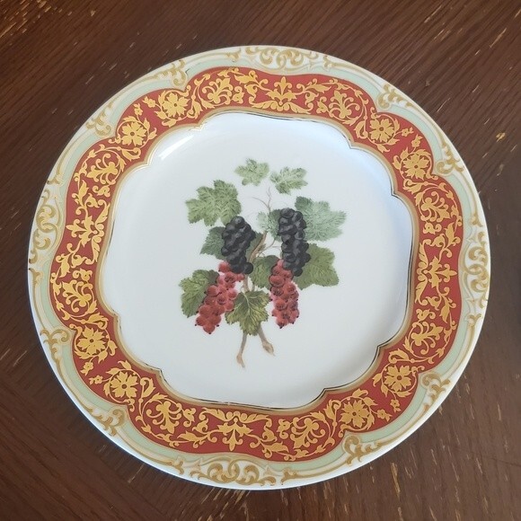 Andrea by Sadek 'Winterthur' Fruit Decor set of 4 Plates - 8.25"  MIJ - Picture 8 of 10